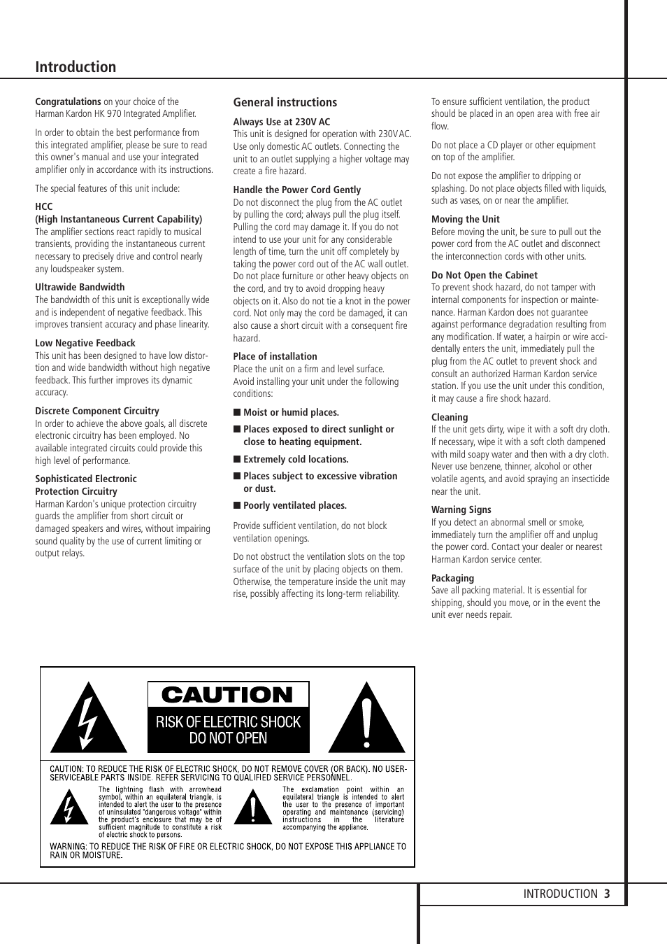 Introduction | Harman-Kardon HK 970 User Manual | Page 3 / 8