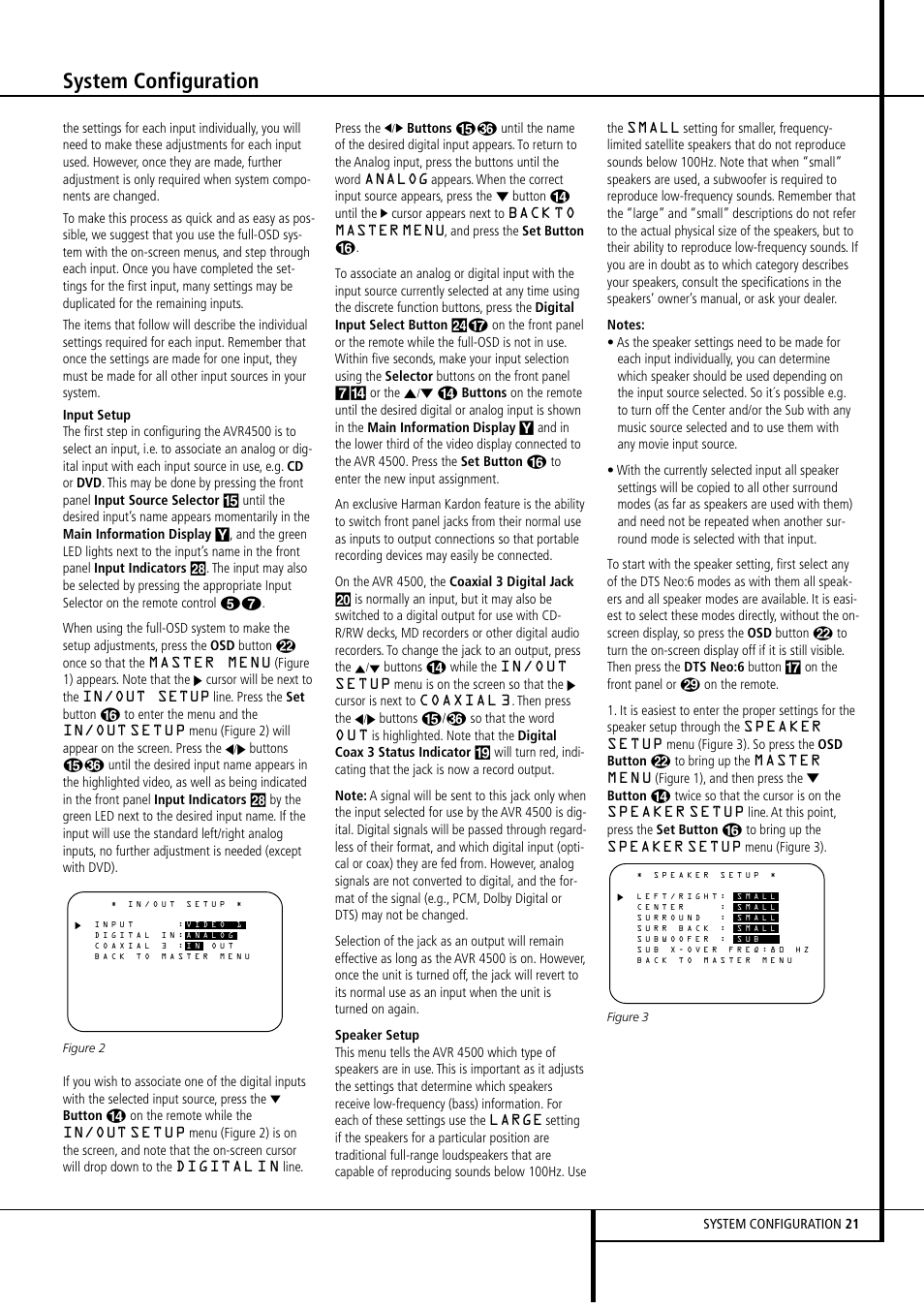 System configuration | Harman-Kardon AVR4500 User Manual | Page 21 / 70