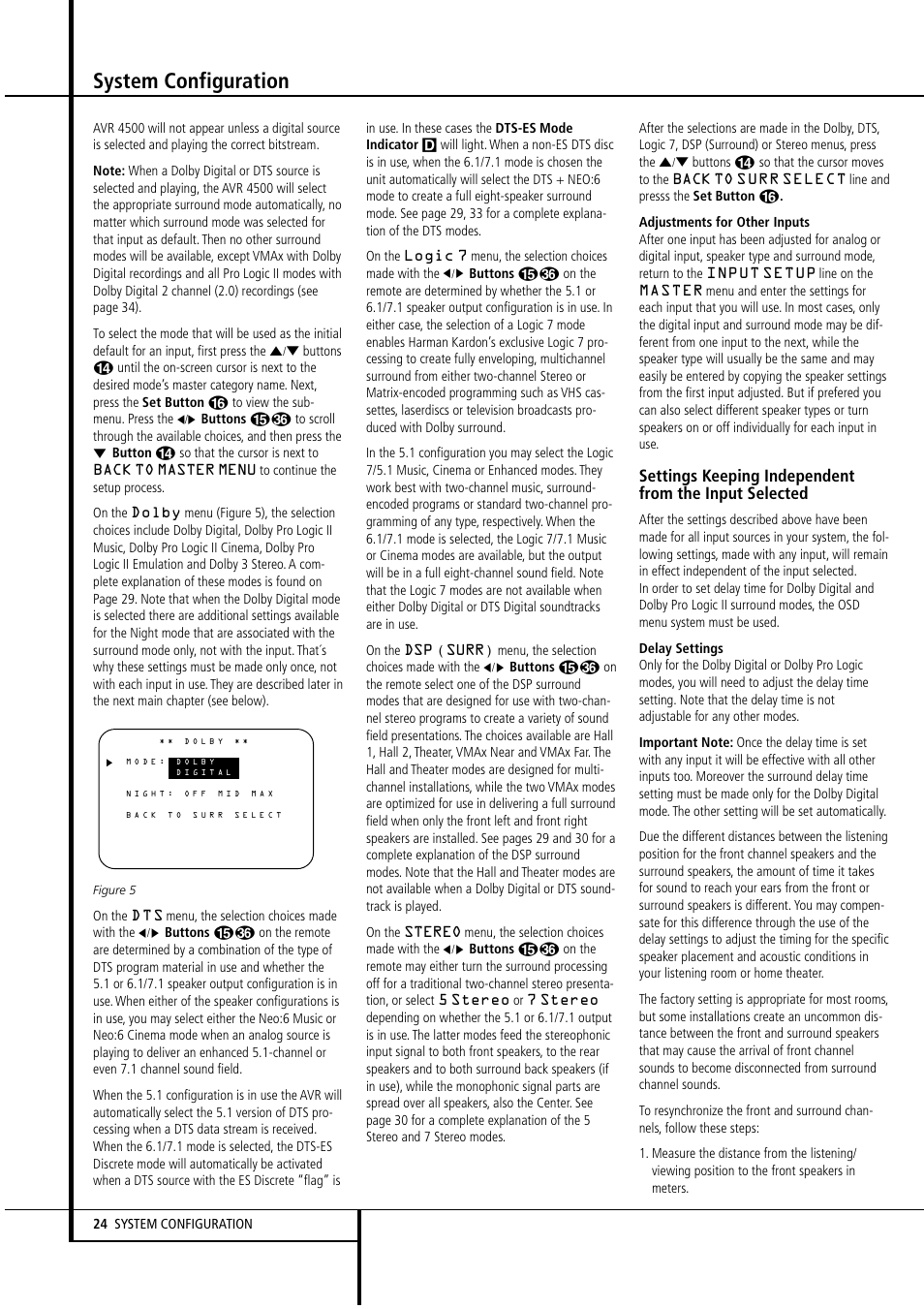 System configuration | Harman-Kardon AVR4500 User Manual | Page 24 / 70