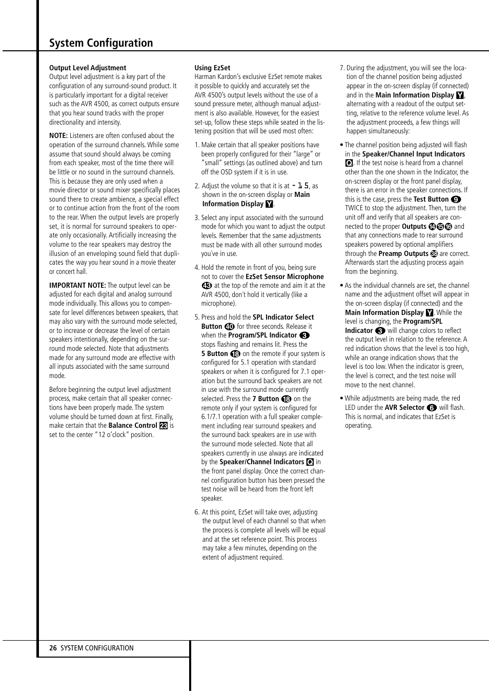 System configuration | Harman-Kardon AVR4500 User Manual | Page 26 / 70