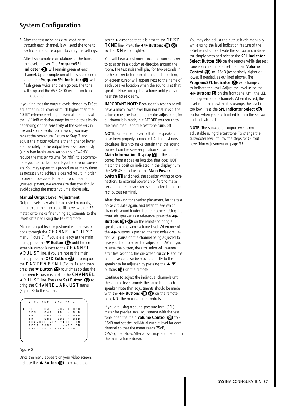 System configuration | Harman-Kardon AVR4500 User Manual | Page 27 / 70