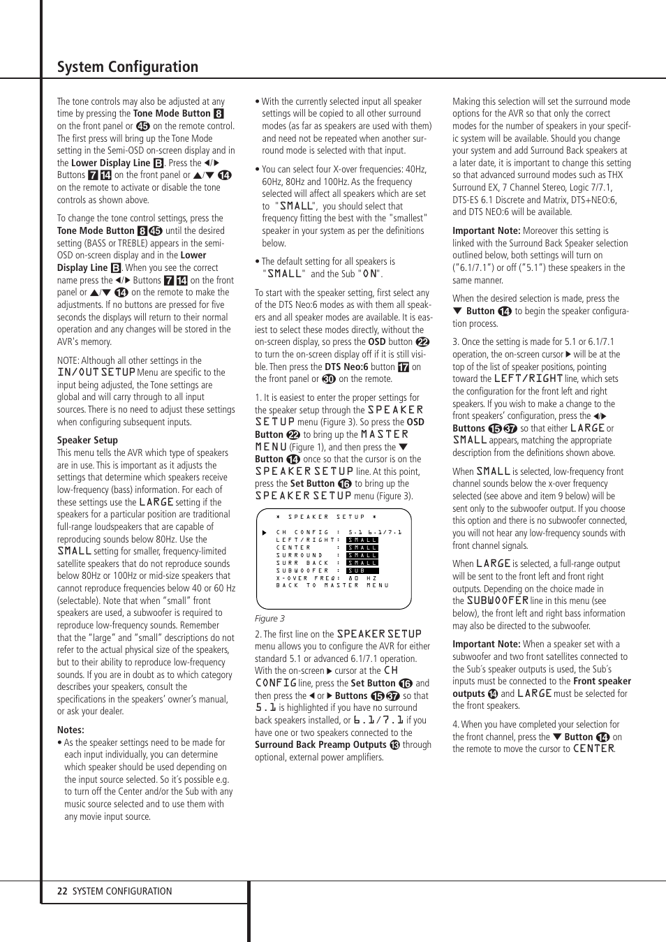 System configuration | Harman-Kardon AVR 8500 User Manual | Page 22 / 54