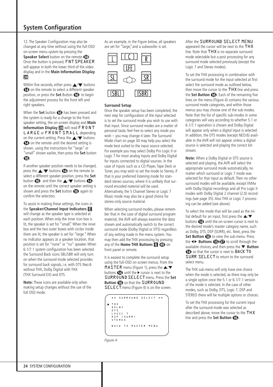 System configuration | Harman-Kardon AVR 8500 User Manual | Page 24 / 54
