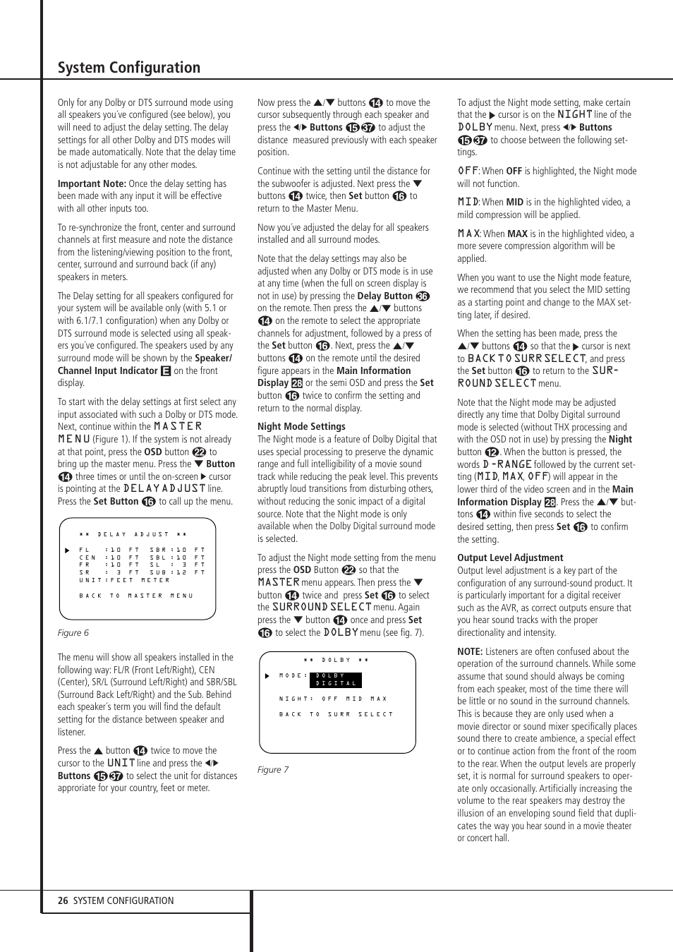 System configuration | Harman-Kardon AVR 8500 User Manual | Page 26 / 54