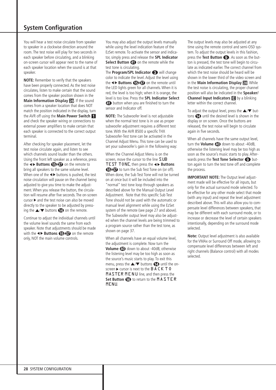 System configuration | Harman-Kardon AVR 8500 User Manual | Page 28 / 54