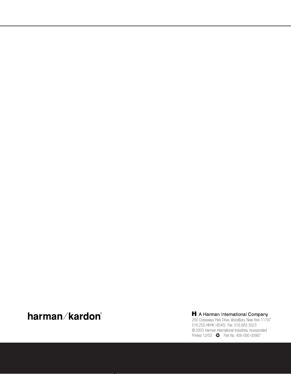 Harman-Kardon HKS 3 User Manual | Page 8 / 8