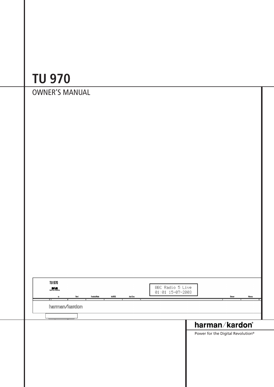 Harman-Kardon TU 970 User Manual | 14 pages