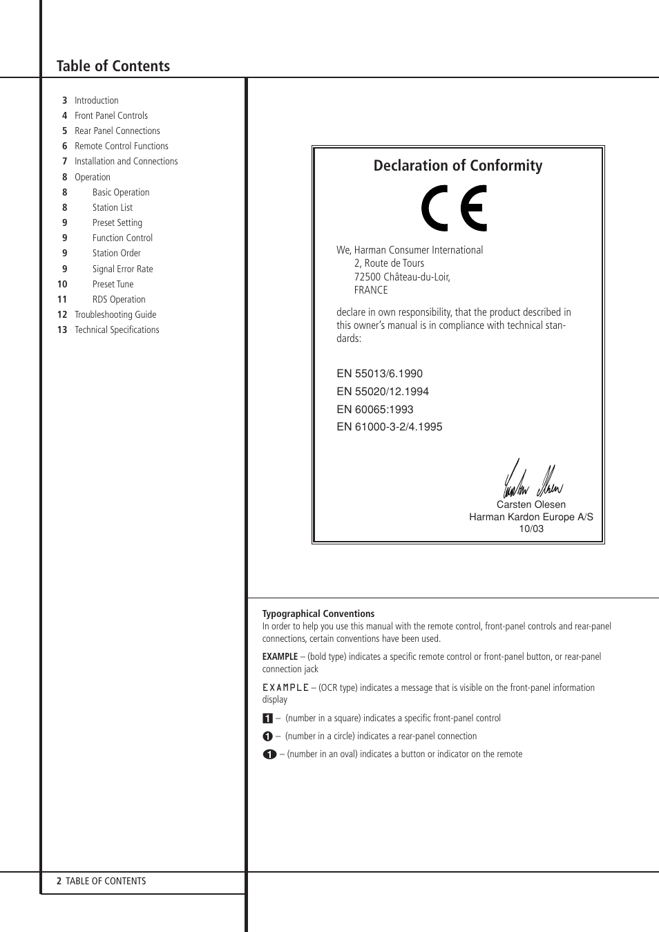 Harman-Kardon TU 970 User Manual | Page 2 / 14