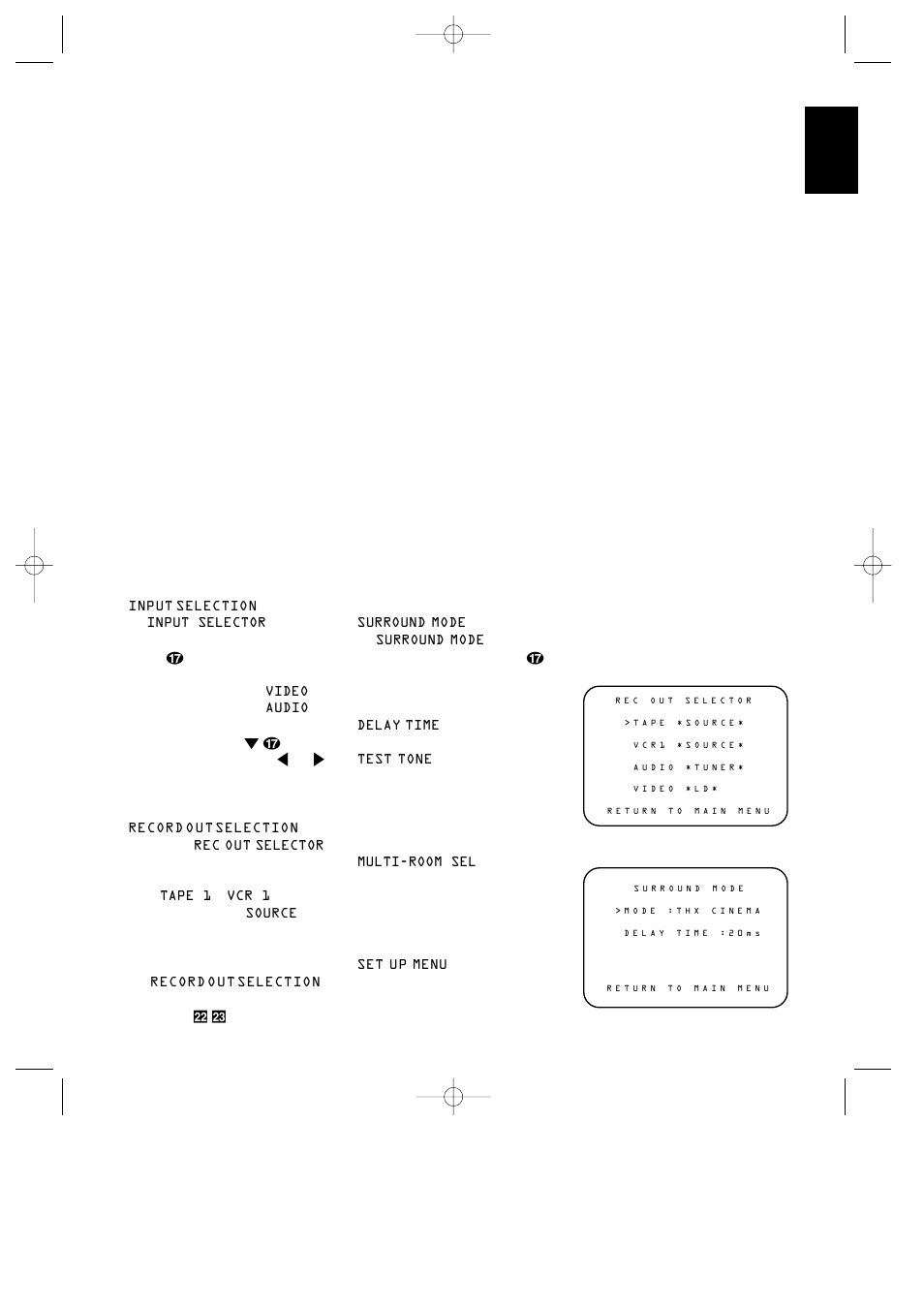 On screen display | Harman-Kardon AVR80 User Manual | Page 33 / 42