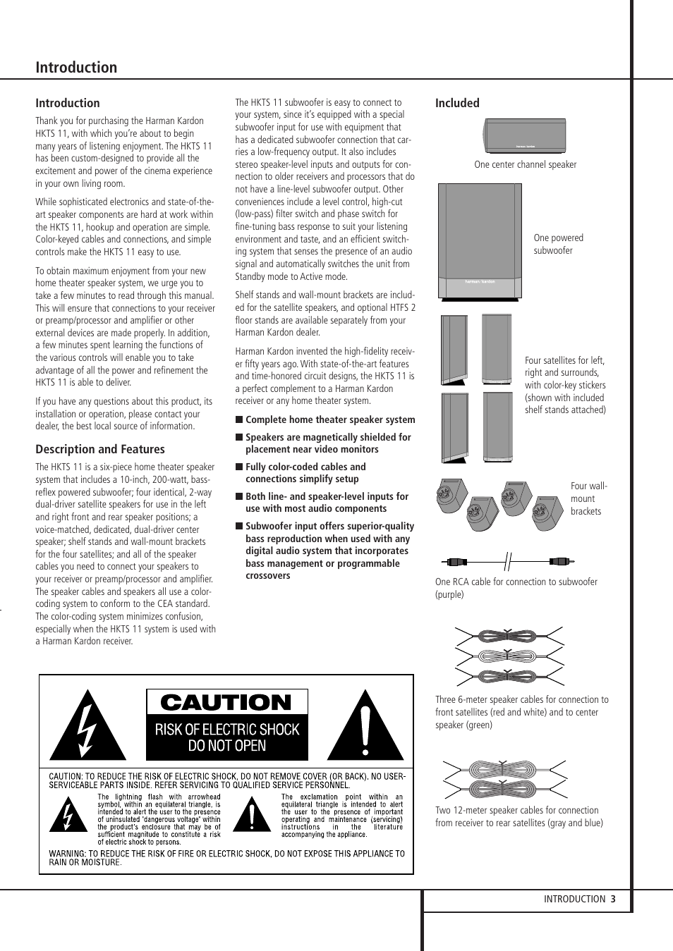 Introduction | Harman-Kardon HKTS 11 User Manual | Page 3 / 15