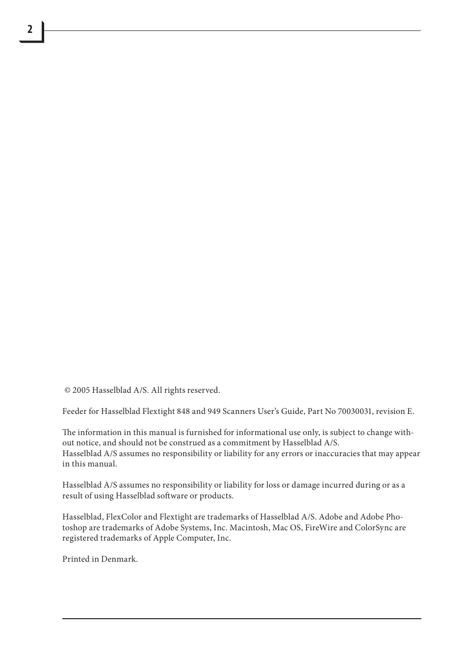 Hasselblad 848 User Manual | Page 2 / 36