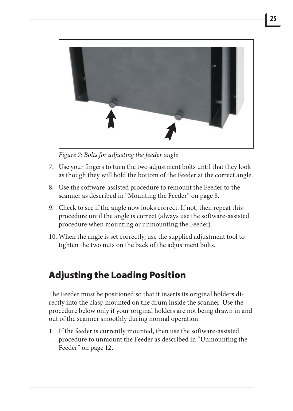 Adjusting the loading position | Hasselblad 848 User Manual | Page 25 / 36
