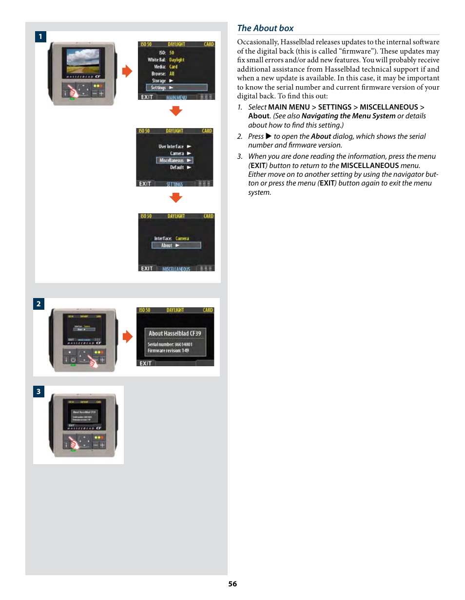 Hasselblad CF22 CF39 User Manual | Page 56 / 65