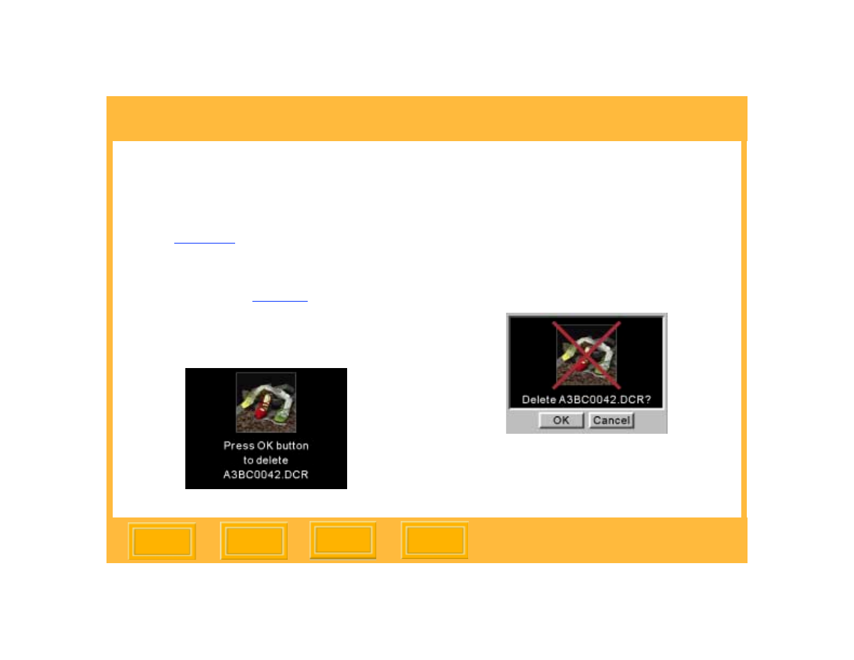 Image delete display mode, Next, Using the image lcd | Hasselblad 645 User Manual | Page 115 / 163