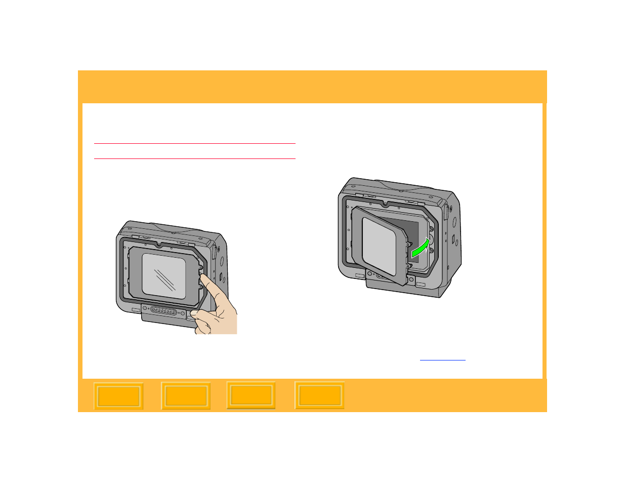 Removing an ir or anti-aliasing filter, Inserting a filter, Next | About the dcs 645 | Hasselblad 645 User Manual | Page 43 / 163