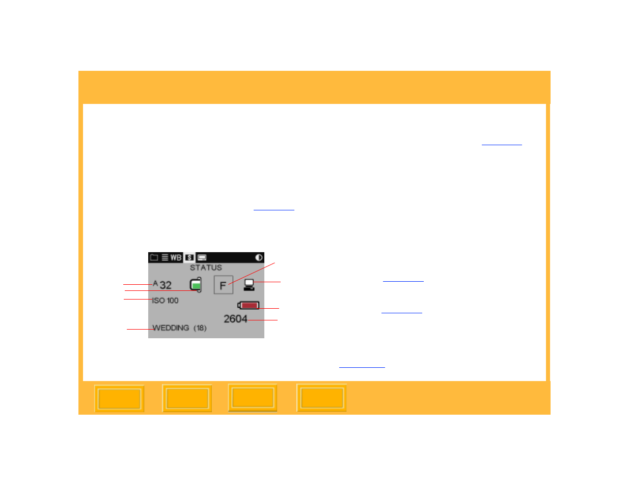 Status screen, Displaying the status screen, About the dcs 645 | Hasselblad 645 User Manual | Page 49 / 163