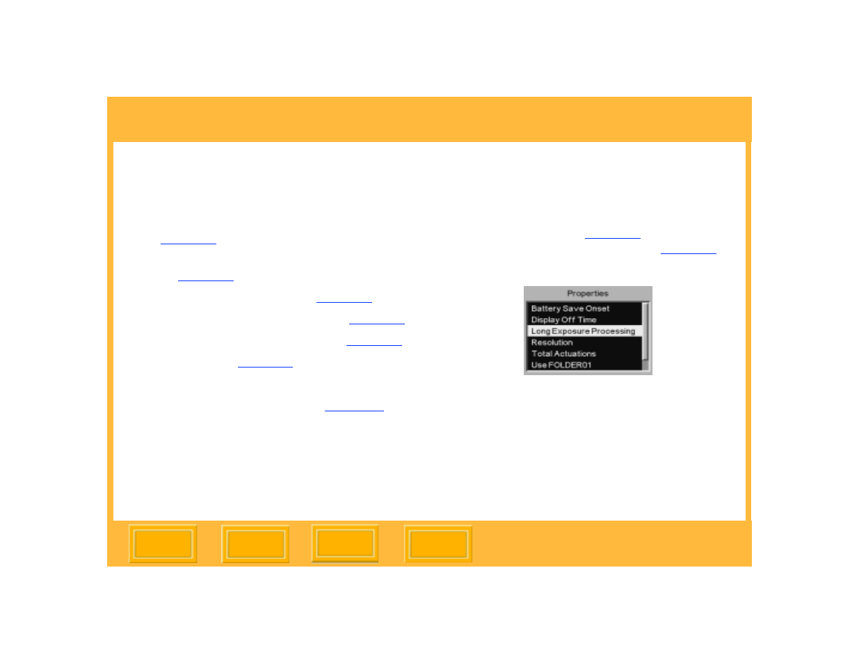 Setting camera properties, Displaying the properties menu, Next | Configuring your camera | Hasselblad 645 User Manual | Page 76 / 163