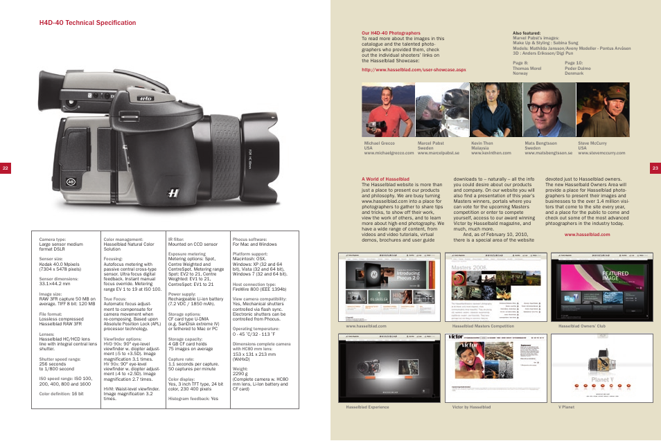 H4d-40 technical specification | Hasselblad H4D-40 User Manual | Page 12 / 12