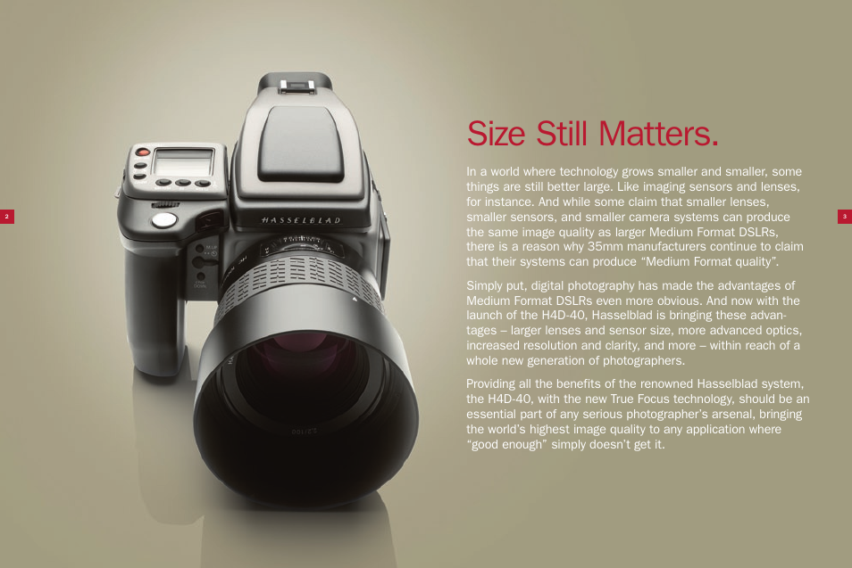 Size still matters | Hasselblad H4D-40 User Manual | Page 2 / 12