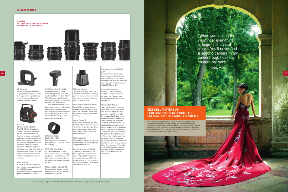 H accessories, Kevin then | Hasselblad H4D-40 User Manual | Page 9 / 12