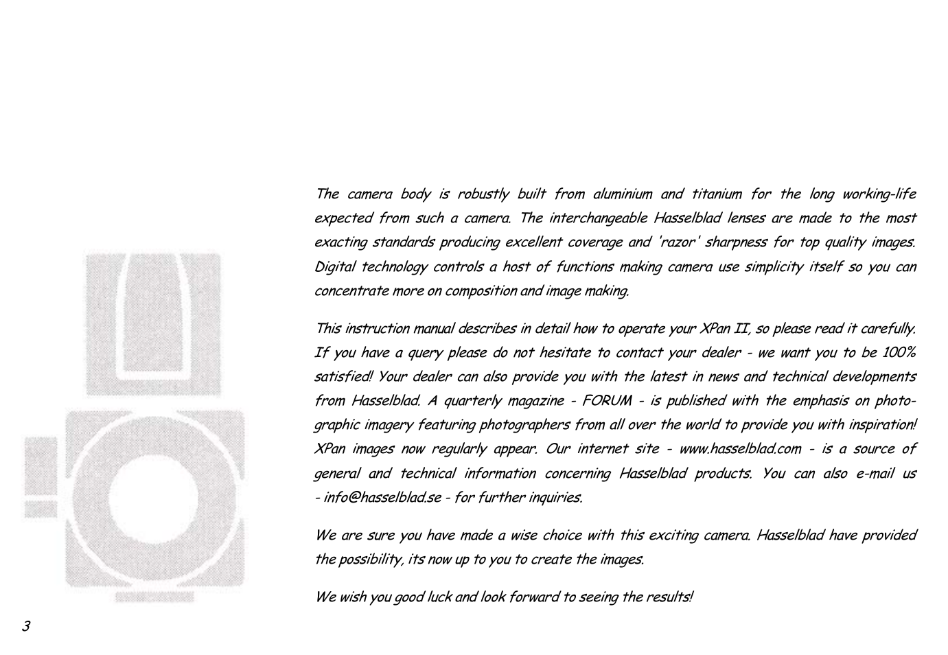 Hasselblad XPan II User Manual | Page 3 / 40