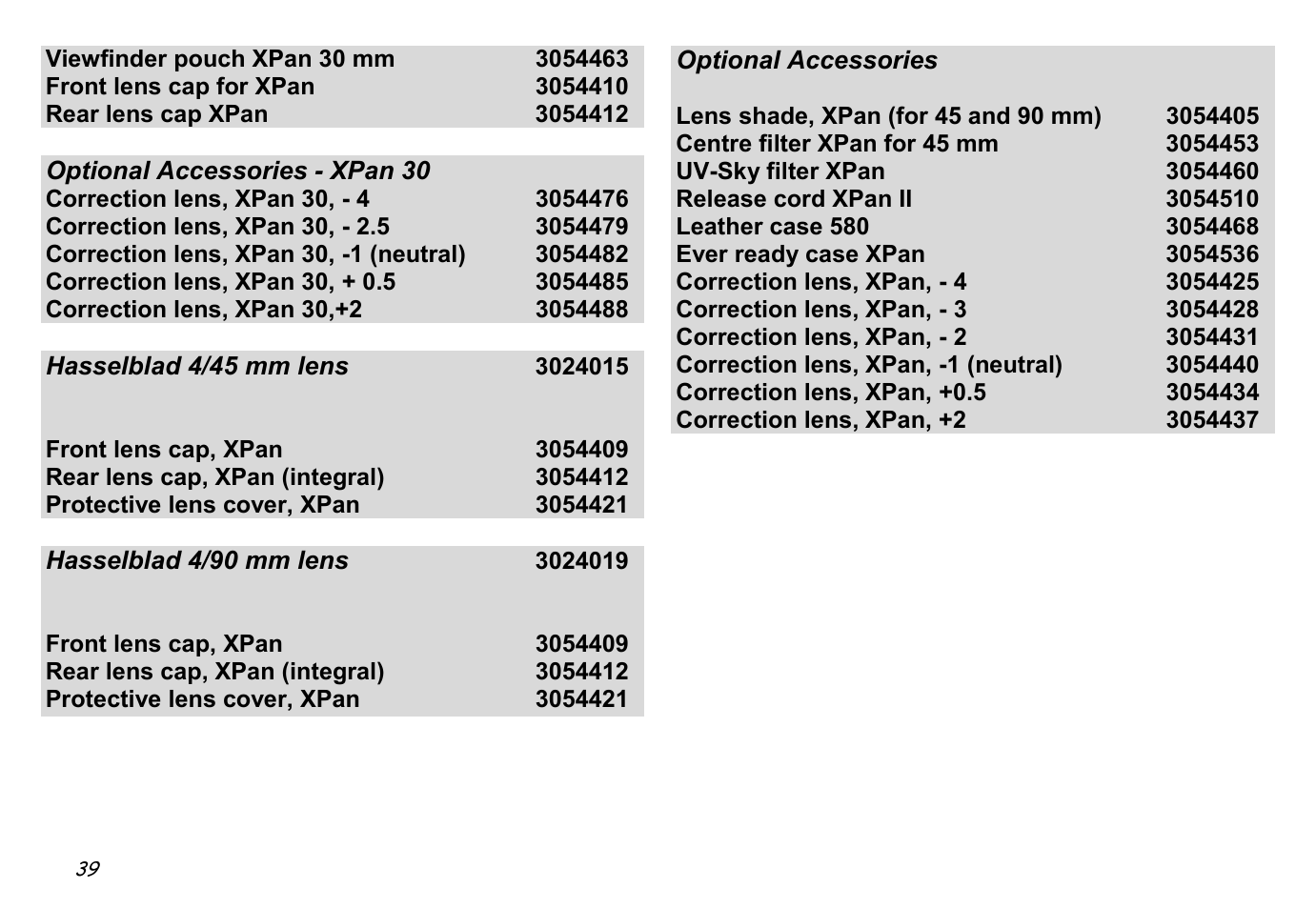 Hasselblad XPan II User Manual | Page 39 / 40