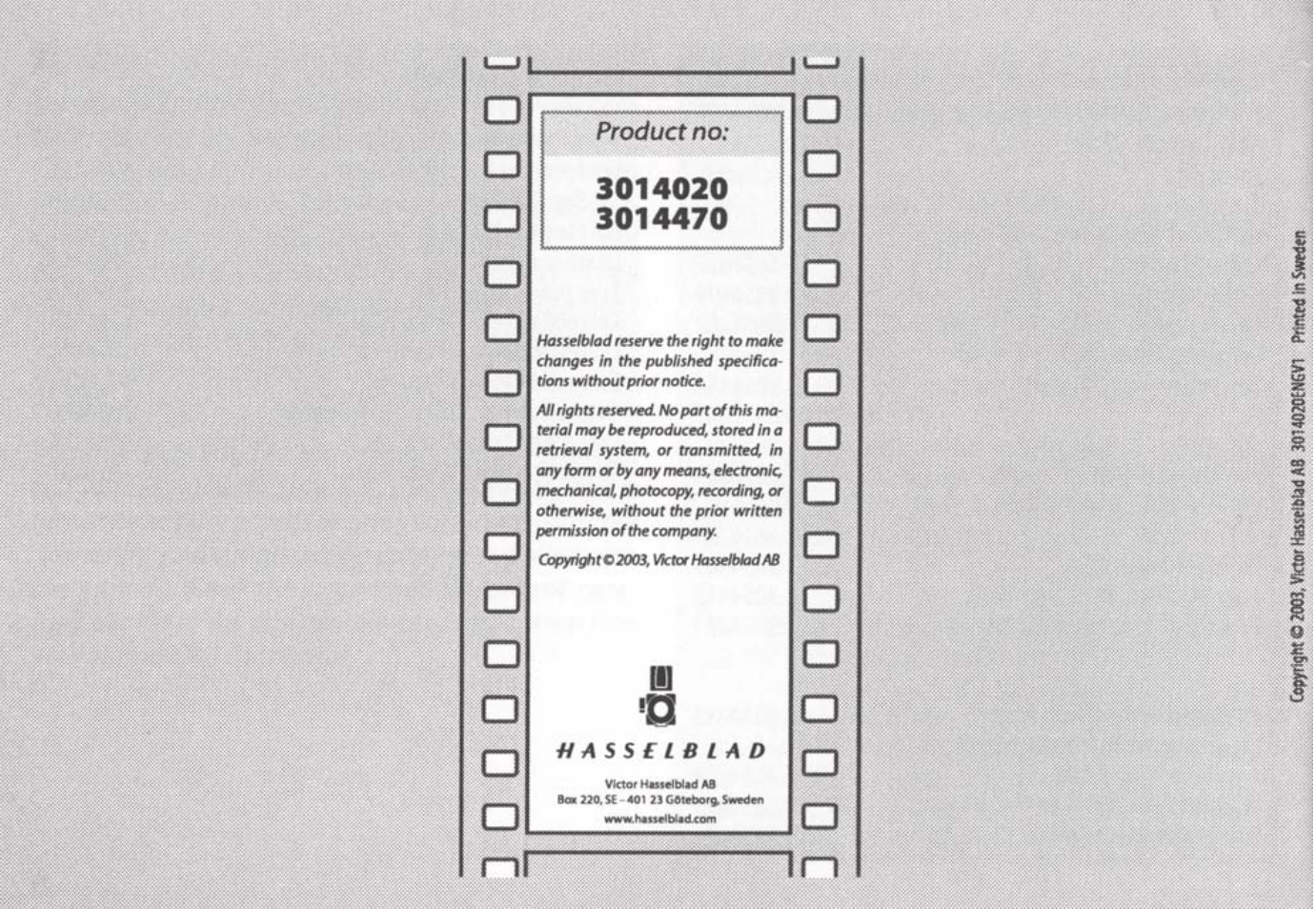 Hasselblad XPan II User Manual | Page 40 / 40