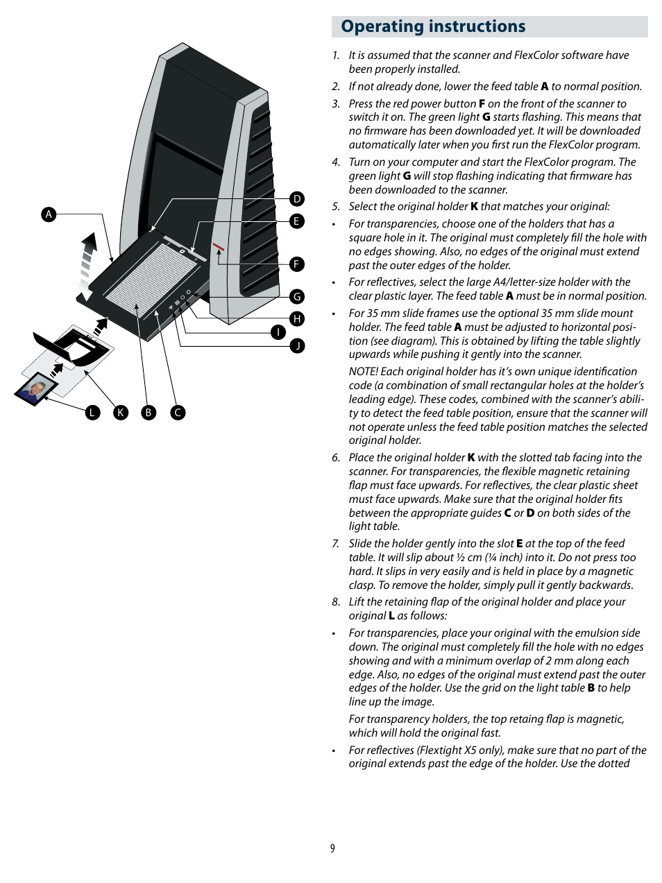 Operating instructions | Hasselblad X1 User Manual | Page 9 / 20