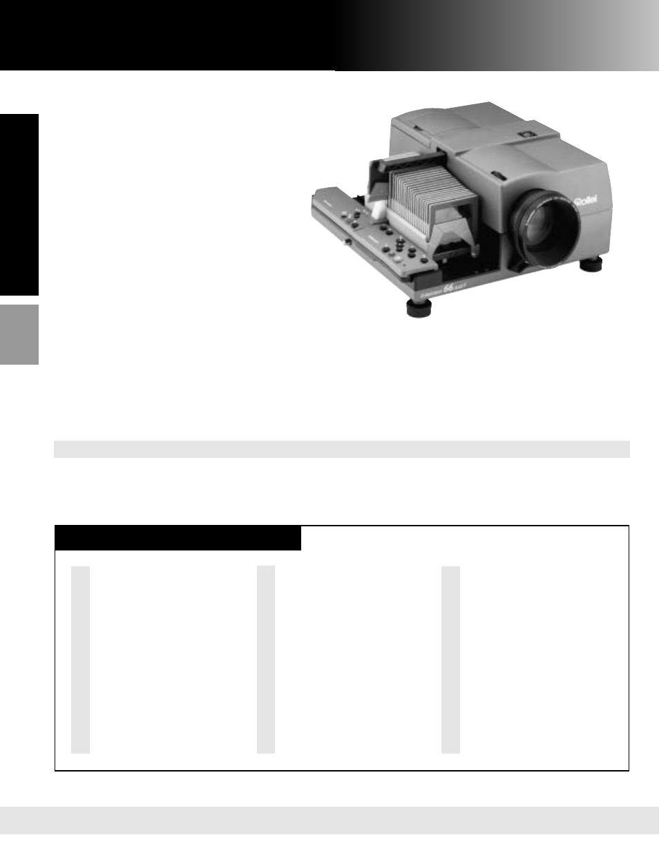 Projectors 502, 66 dual p specifications | Hasselblad PCP 80 User Manual | Page 4 / 7