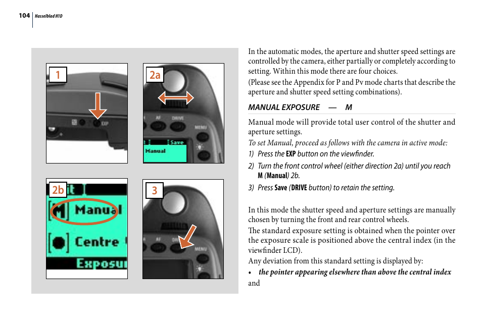 12a 2b 3 | Hasselblad H1D User Manual | Page 104 / 184