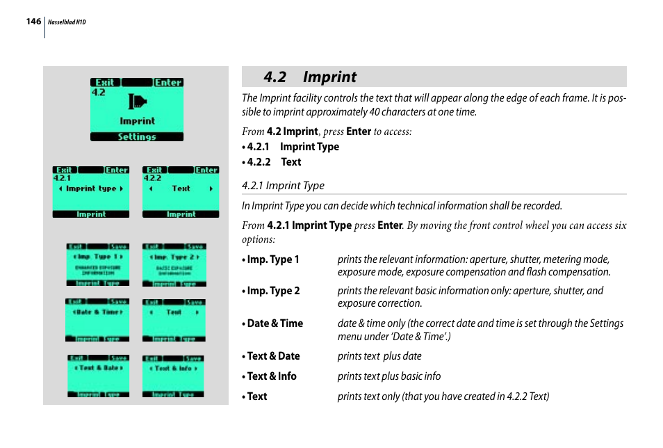 2 imprint | Hasselblad H1D User Manual | Page 146 / 184