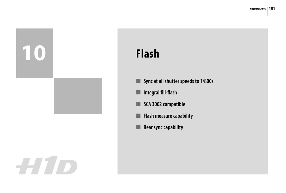 Flash | Hasselblad H1D User Manual | Page 151 / 184