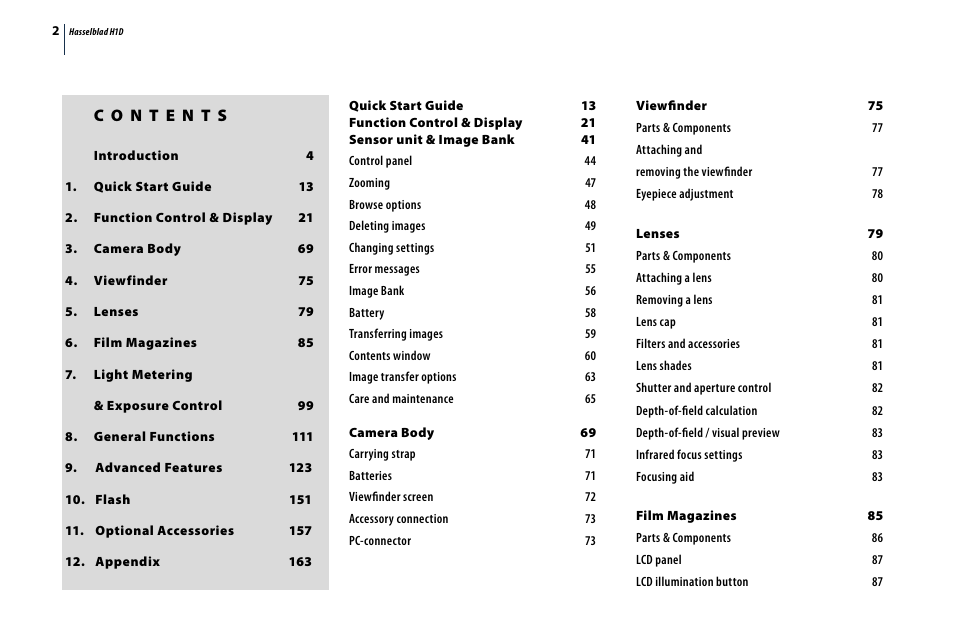 Hasselblad H1D User Manual | Page 2 / 184