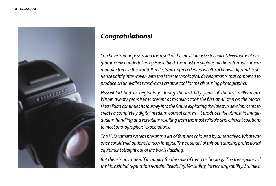 Hasselblad H1D User Manual | Page 4 / 184