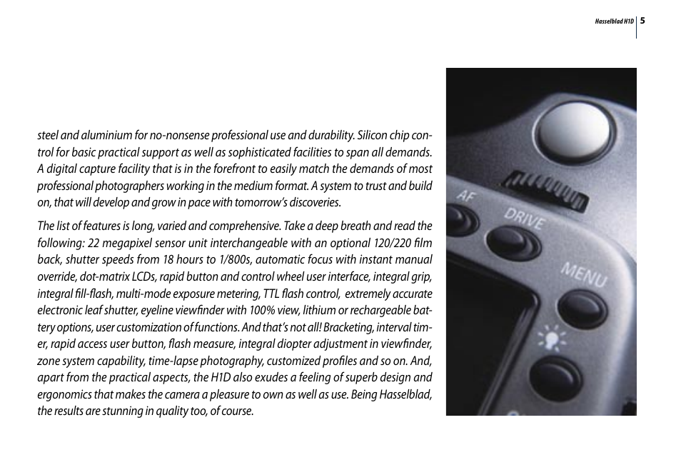 Hasselblad H1D User Manual | Page 5 / 184