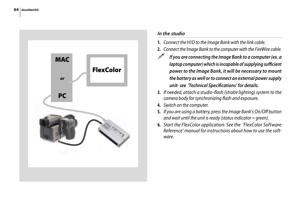 Pc flexcolor | Hasselblad H1D User Manual | Page 64 / 184