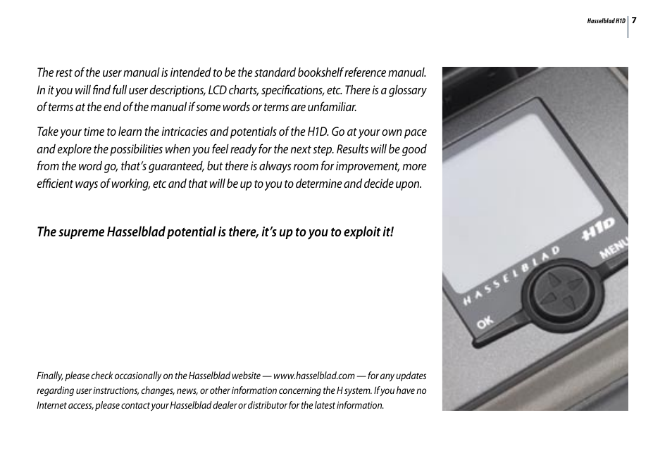 Hasselblad H1D User Manual | Page 7 / 184