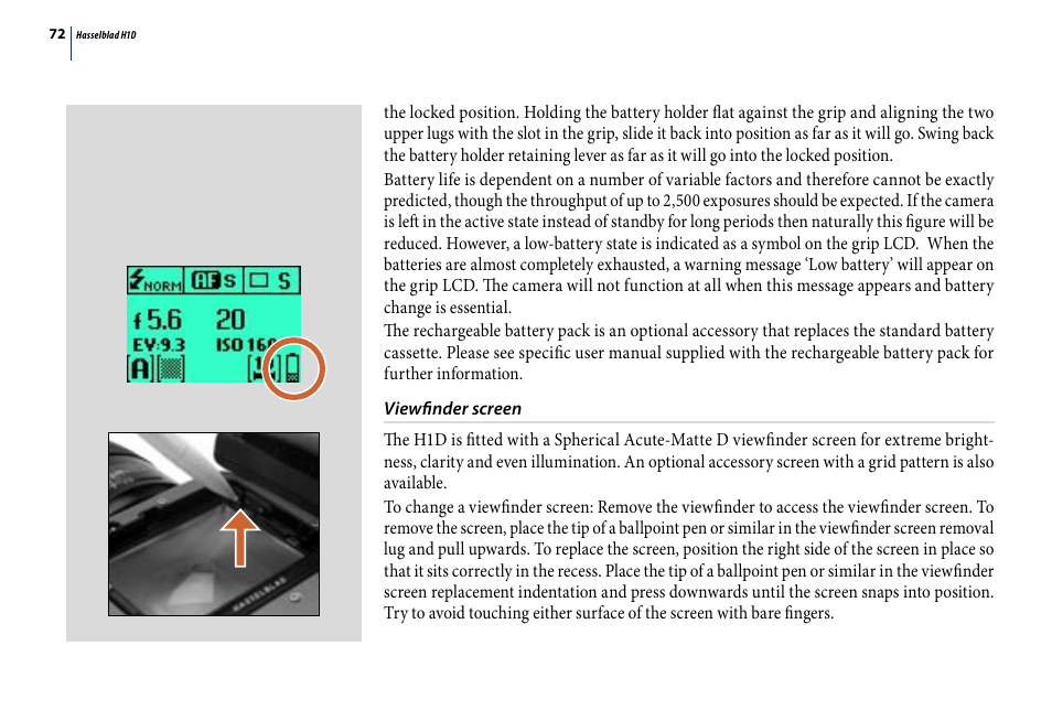 Hasselblad H1D User Manual | Page 72 / 184