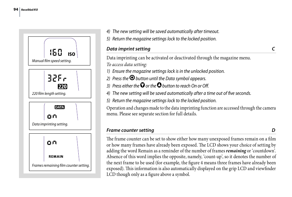 Hasselblad H1D User Manual | Page 94 / 184