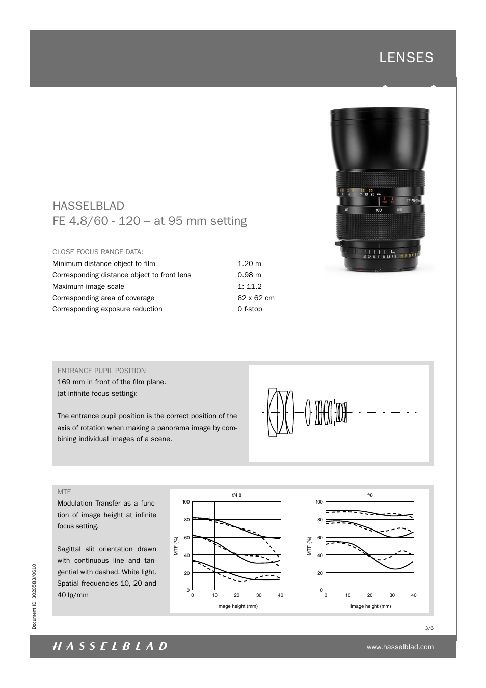 Lenses | Hasselblad FE 4.8/60 User Manual | Page 3 / 6