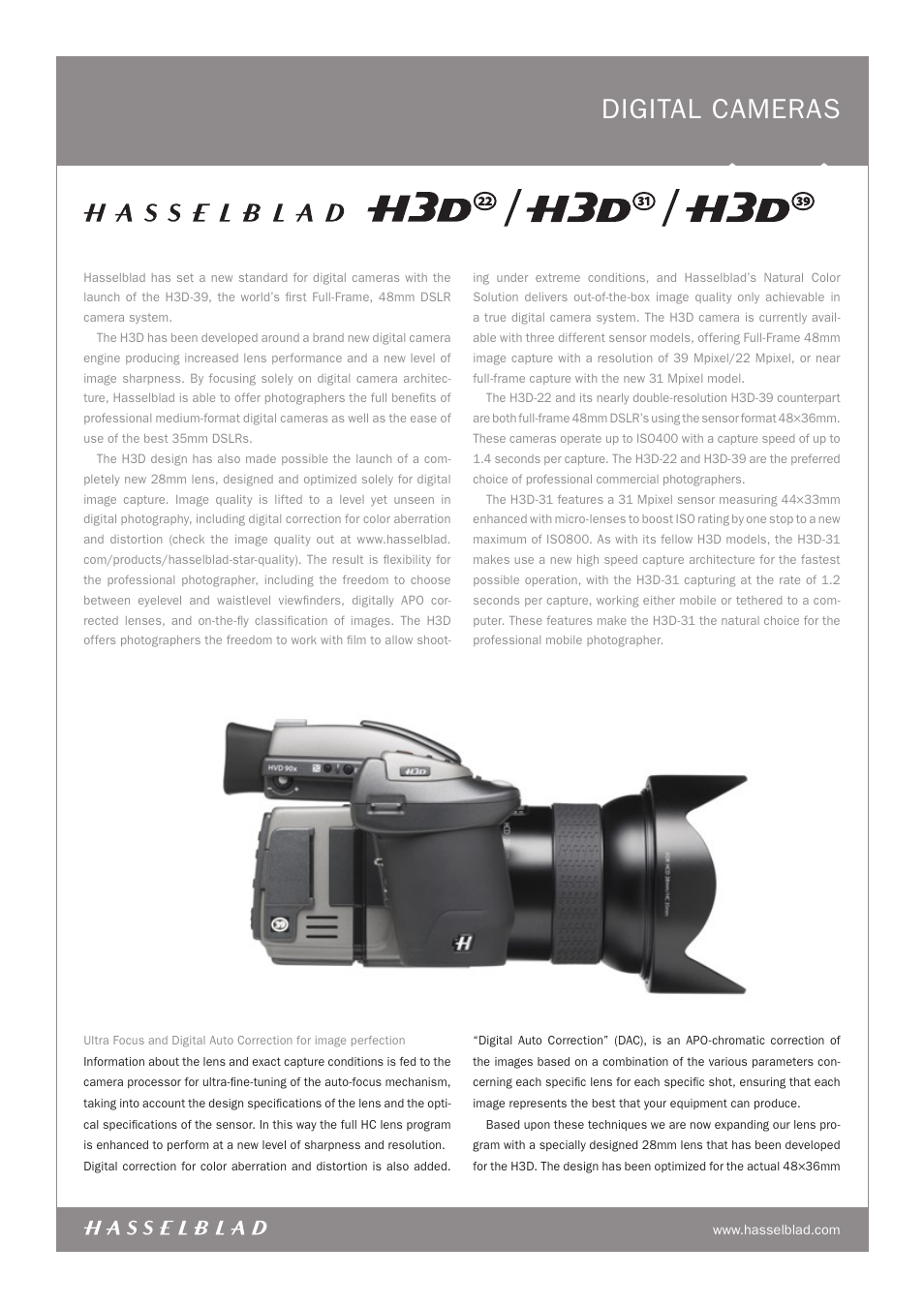 Hasselblad H3D-39 User Manual | 6 pages