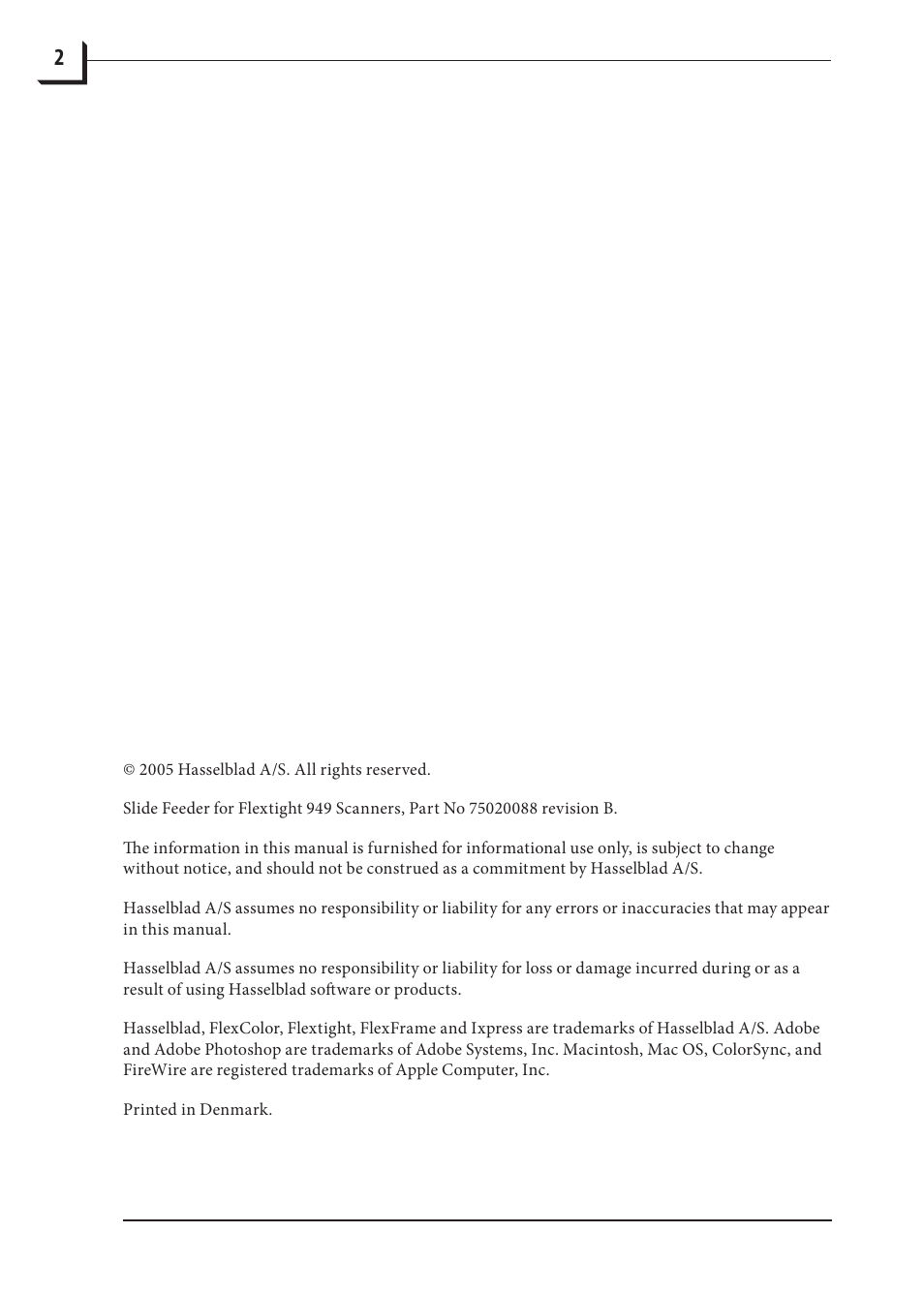 Hasselblad 949 User Manual | Page 2 / 36