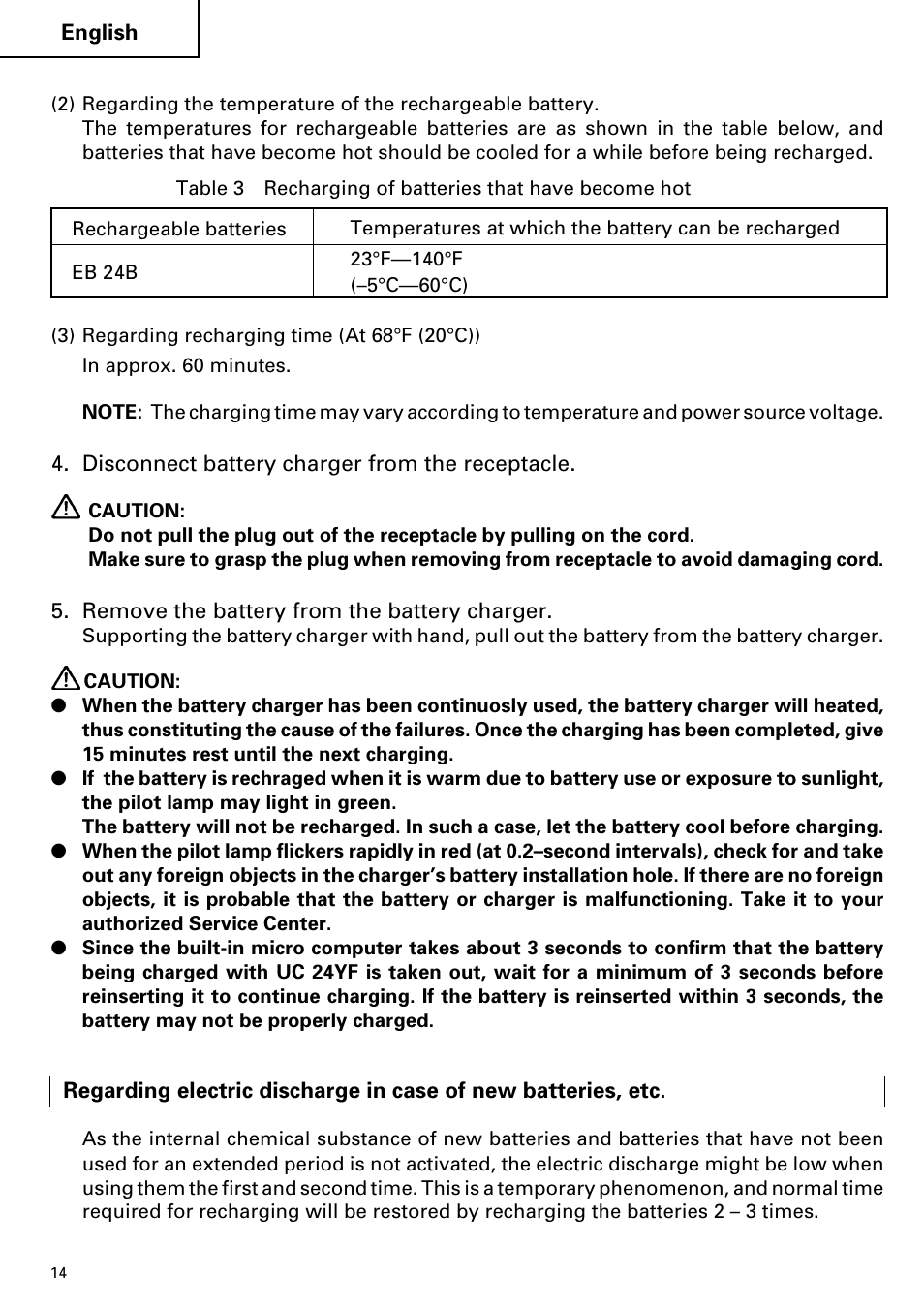 Hitachi Koki USA cordless hammer User Manual | Page 14 / 80