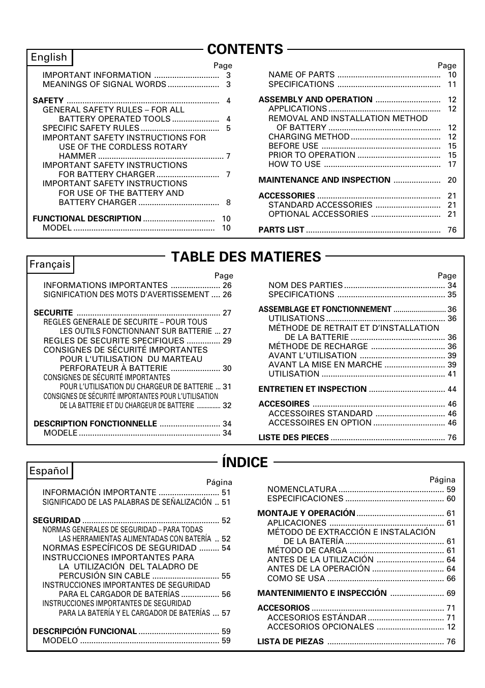 Hitachi Koki USA cordless hammer User Manual | Page 2 / 80