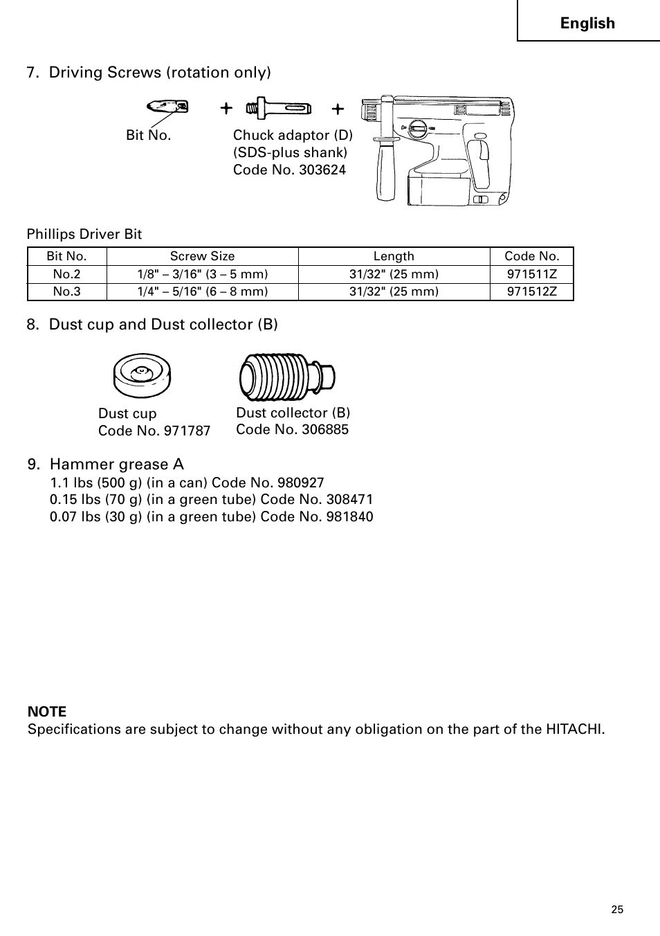 Hitachi Koki USA cordless hammer User Manual | Page 25 / 80
