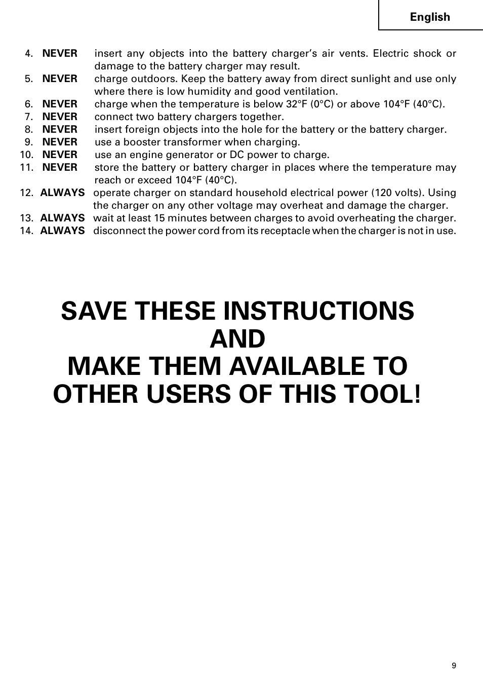 Hitachi Koki USA cordless hammer User Manual | Page 9 / 80