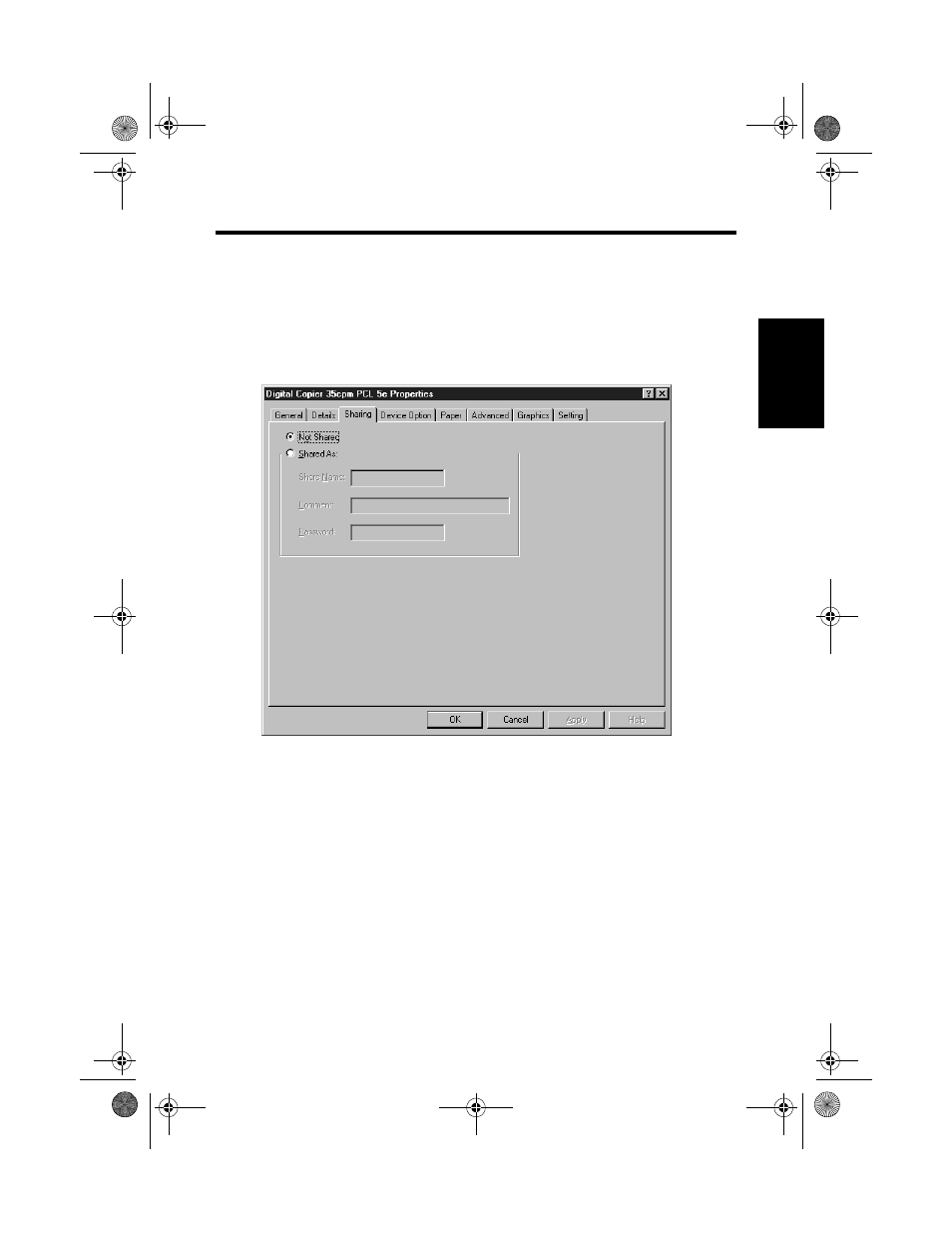 Sharing" property sheet | Hitachi Koki USA Hi-35pc User Manual | Page 33 / 190