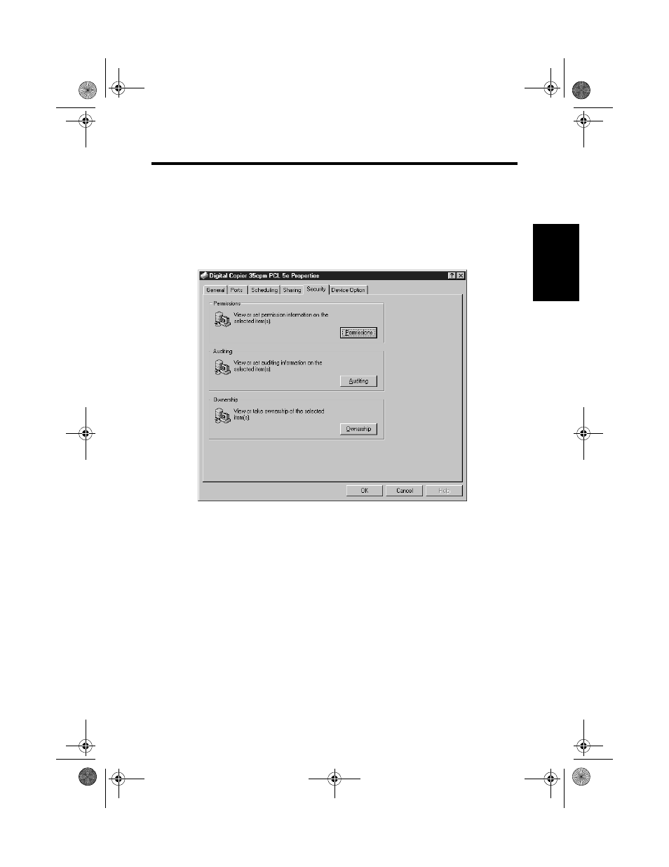 Security" property sheet | Hitachi Koki USA Hi-35pc User Manual | Page 49 / 190