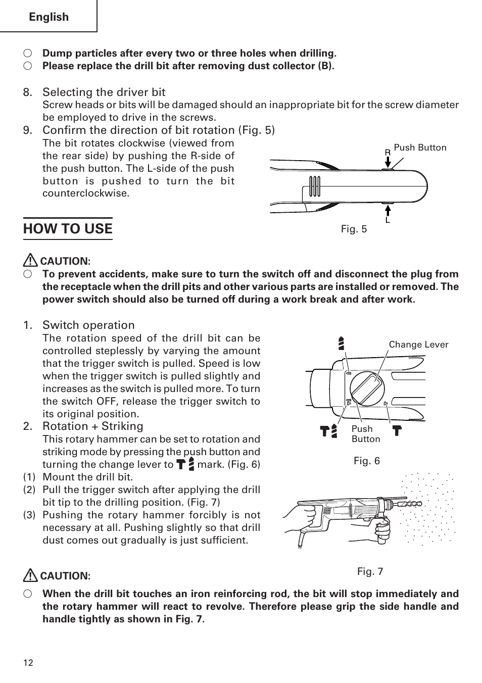 How to use | Hitachi Koki USA DH 24PE User Manual | Page 12 / 72