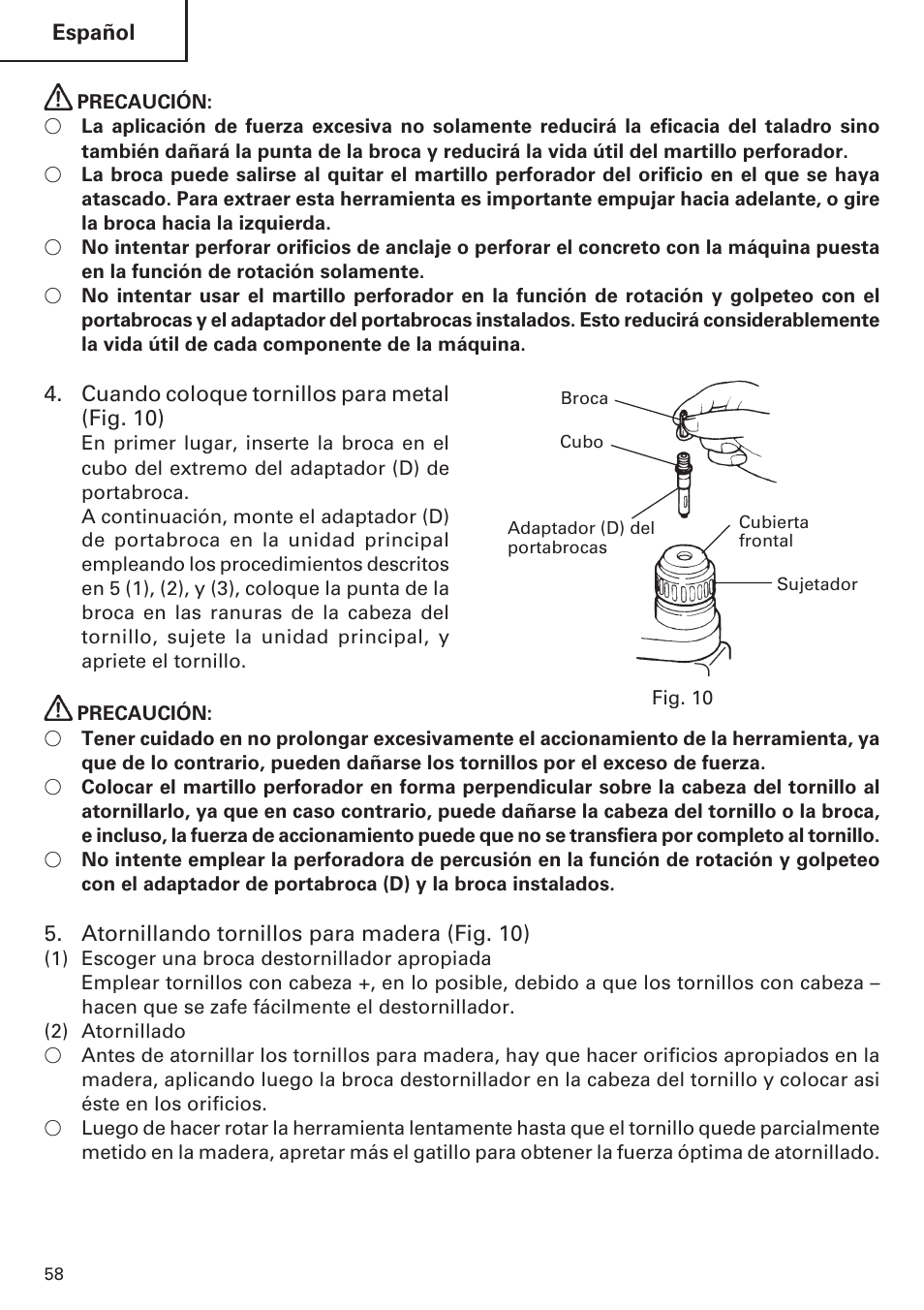 Hitachi Koki USA DH 24PE User Manual | Page 58 / 72